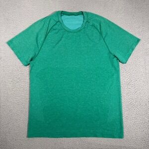 Lululemon Shirt Mens Large Green Metal Vent Pullover Stretch Casual Gym Workout